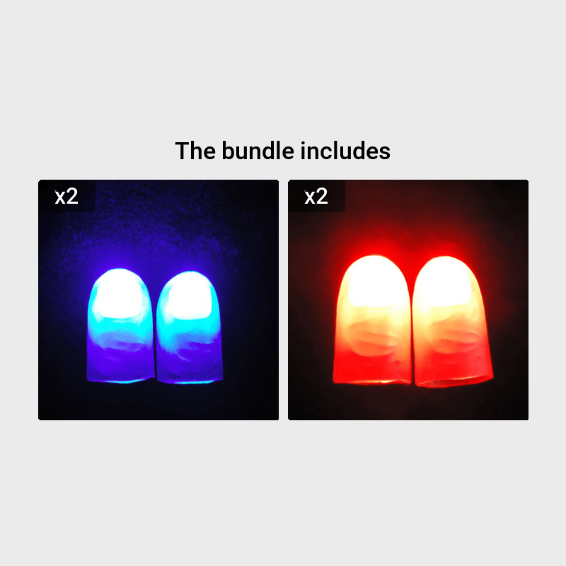 2pcs Light Up Glow Thumbs Fingers Trick Appearing Light Close Up Party Magic
