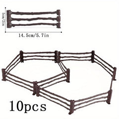 Coral Fence Panel Toy Set with 2 Door Fences for Animal Horse Statues
