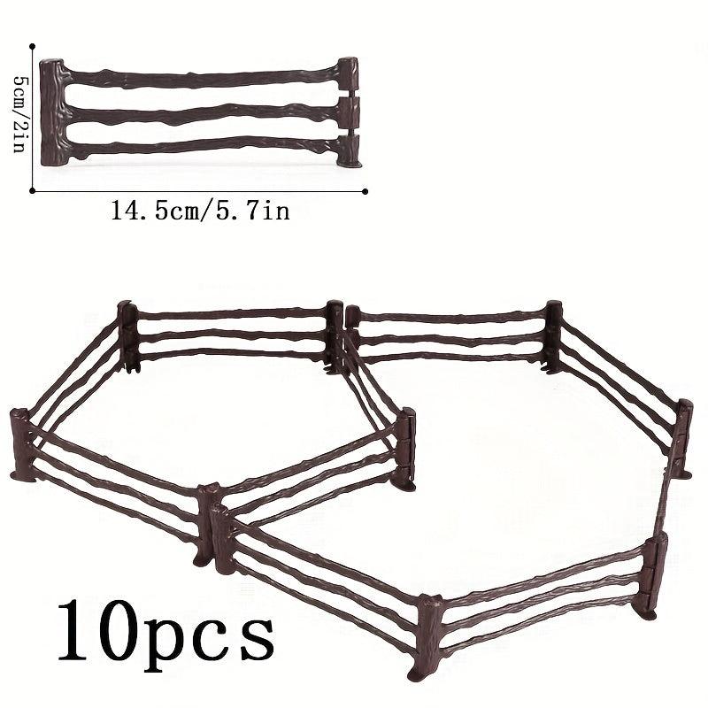Coral Fence Panel Toy Set with 2 Door Fences for Animal Horse Statues