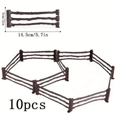 Coral Fence Panel Toy Set with 2 Door Fences for Animal Horse Statues