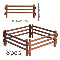 Coral Fence Panel Toy Set with 2 Door Fences for Animal Horse Statues