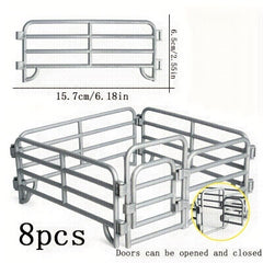 Coral Fence Panel Toy Set with 2 Door Fences for Animal Horse Statues