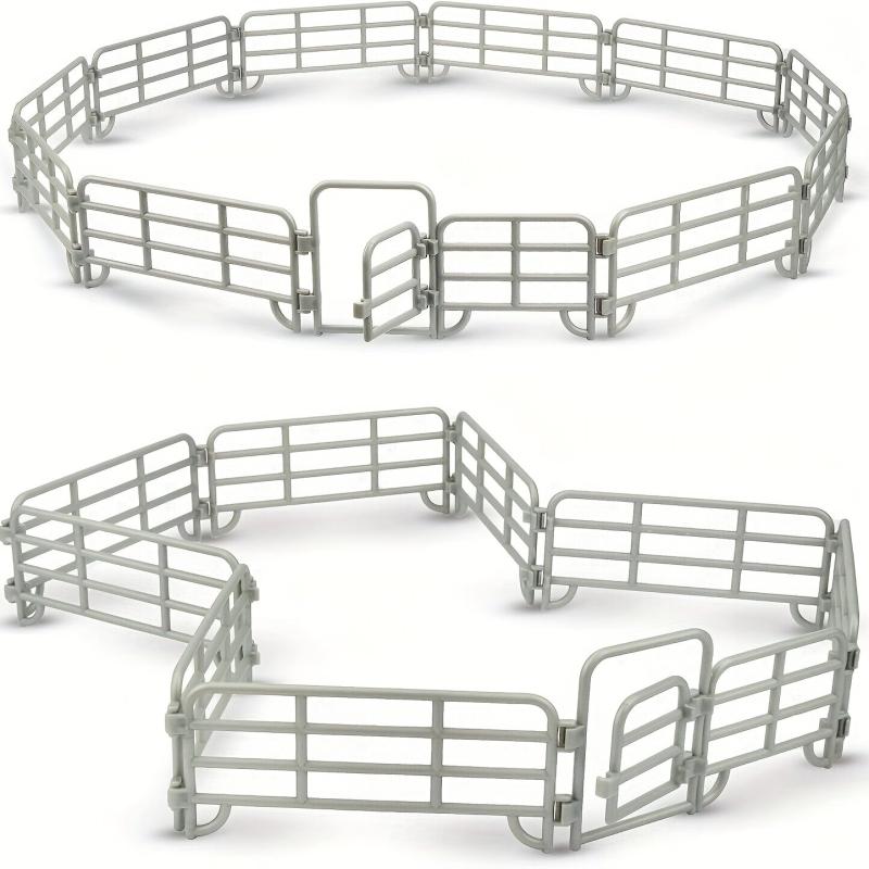 Coral Fence Panel Toy Set with 2 Door Fences for Animal Horse Statues
