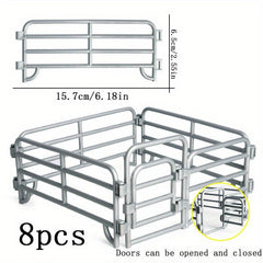 Coral Fence Panel Toy Set with 2 Door Fences for Animal Horse Statues