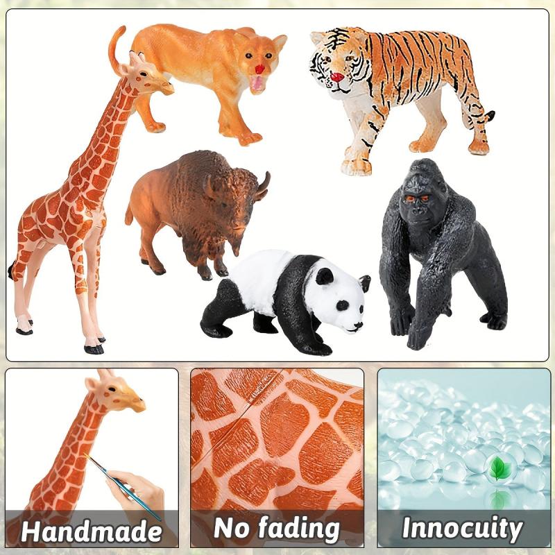 12Pcs Wild Animals Model Toy Montessori Children's Early Education Props