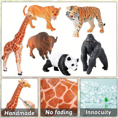 12Pcs Wild Animals Model Toy Montessori Children's Early Education Props