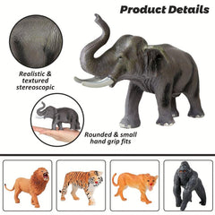 12Pcs Wild Animals Model Toy Montessori Children's Early Education Props