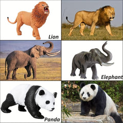 12Pcs Wild Animals Model Toy Montessori Children's Early Education Props