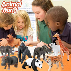 12Pcs Wild Animals Model Toy Montessori Children's Early Education Props