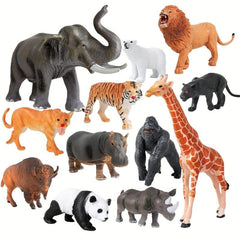 12Pcs Wild Animals Model Toy Montessori Children's Early Education Props