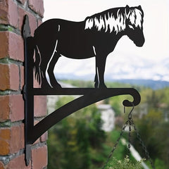 Iron Horse Silhouette Hanging Plant Bracket Outdoor Plant Hanger