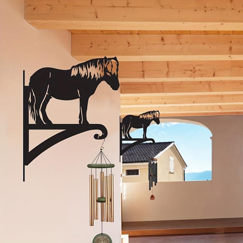 Iron Horse Silhouette Hanging Plant Bracket Outdoor Plant Hanger