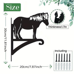Iron Horse Silhouette Hanging Plant Bracket Outdoor Plant Hanger