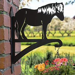 Iron Horse Silhouette Hanging Plant Bracket Outdoor Plant Hanger