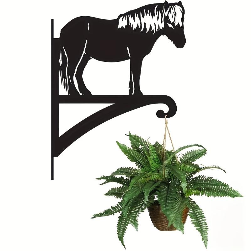 Iron Horse Silhouette Hanging Plant Bracket Outdoor Plant Hanger