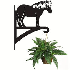 Iron Horse Silhouette Hanging Plant Bracket Outdoor Plant Hanger