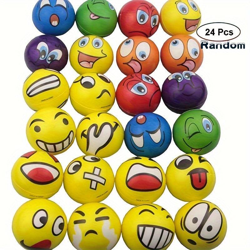 24pcs Stress Balls Assorted Colors Soft PU Ball Kids Party Toys