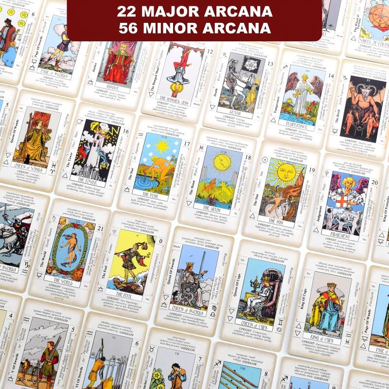 Tarot Classic Rider Waite Deck Cards with Booklet - Zodiac Tarot Desk Toy