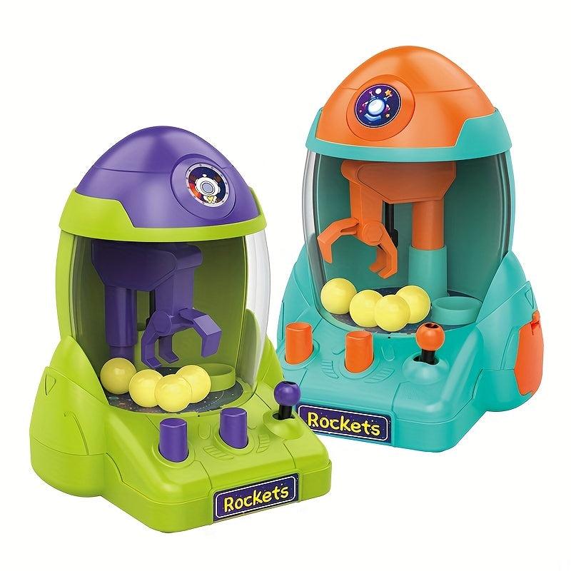Kids Mini Space Rocket Ball Grabber Bean Clip Game Family Puzzle Toy