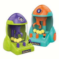 Kids Mini Space Rocket Ball Grabber Bean Clip Game Family Puzzle Toy