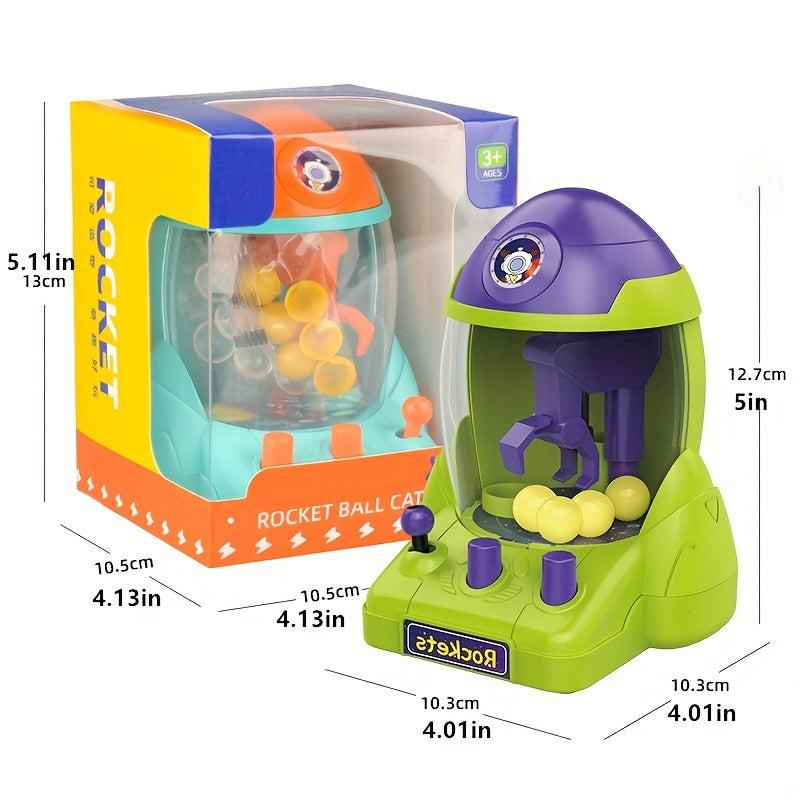 Kids Mini Space Rocket Ball Grabber Bean Clip Game Family Puzzle Toy