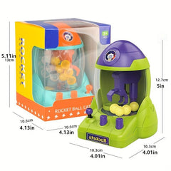 Kids Mini Space Rocket Ball Grabber Bean Clip Game Family Puzzle Toy