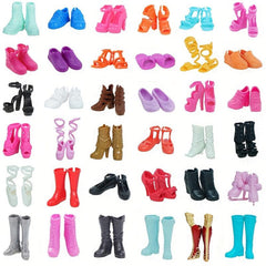 34pcs Doll Clothing Accessories Set - Dresses, Shoes, Necklaces, Crowns, Glasses