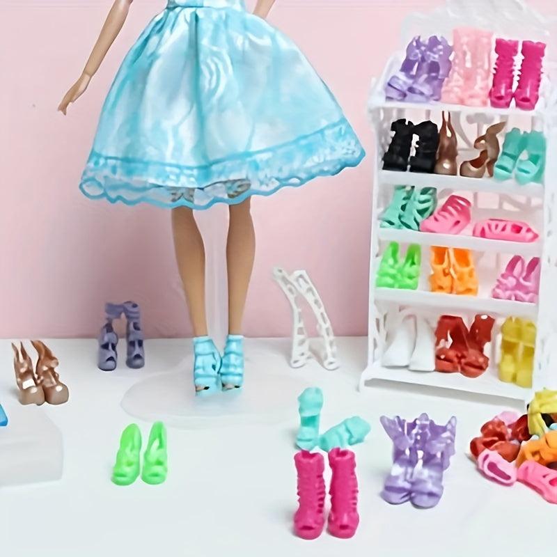 40pcs Girls' Doll Clothes Shoes Replacement Toy Accessories Princess Dress Skirt