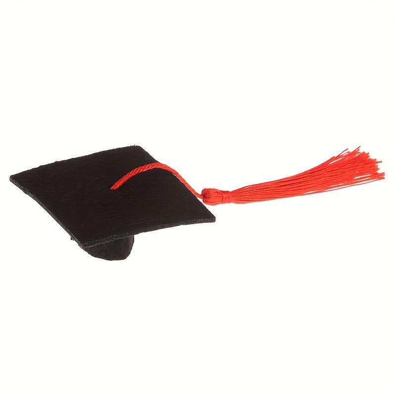 Graduation Cap Mini Hat Costume With Tassel Dollhouse Decoration