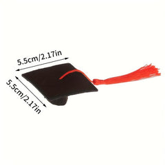 Graduation Cap Mini Hat Costume With Tassel Dollhouse Decoration