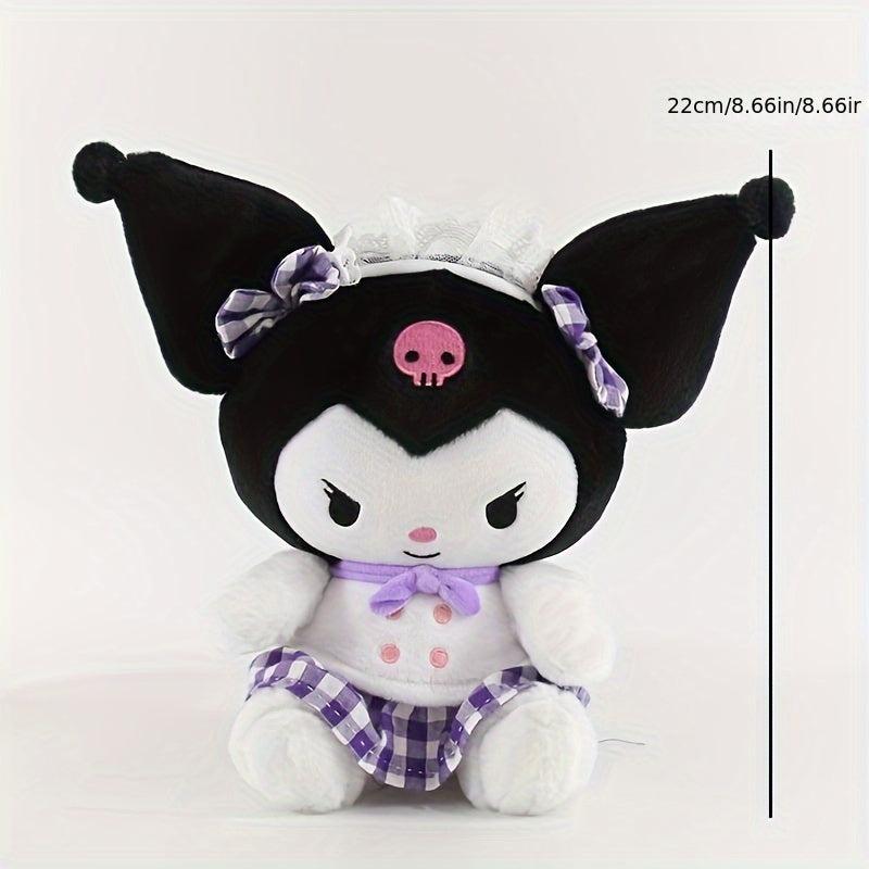 Plaid Big Ears Dog Plush Toy Pink