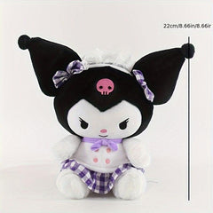 Plaid Big Ears Dog Plush Toy Pink