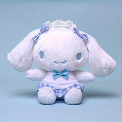 Plaid Big Ears Dog Plush Toy Pink
