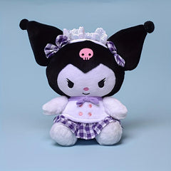 Plaid Big Ears Dog Plush Toy Pink