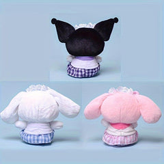 Plaid Big Ears Dog Plush Toy Pink