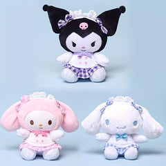 Plaid Big Ears Dog Plush Toy Pink
