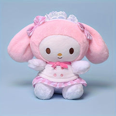 Plaid Big Ears Dog Plush Toy Pink