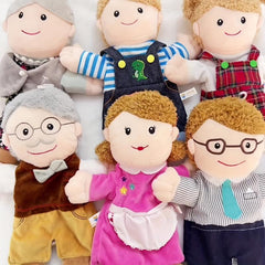 Cartoon Family Hand Puppet Toy Interactive Plush Doll Male