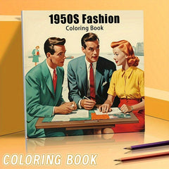 40 Pictures 1950s Coloring Book - Halloween Thanksgiving Christmas Gift
