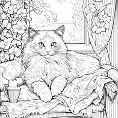 40pcs Cat and Quilt Coloring Book for Halloween, Thanksgiving, Christmas