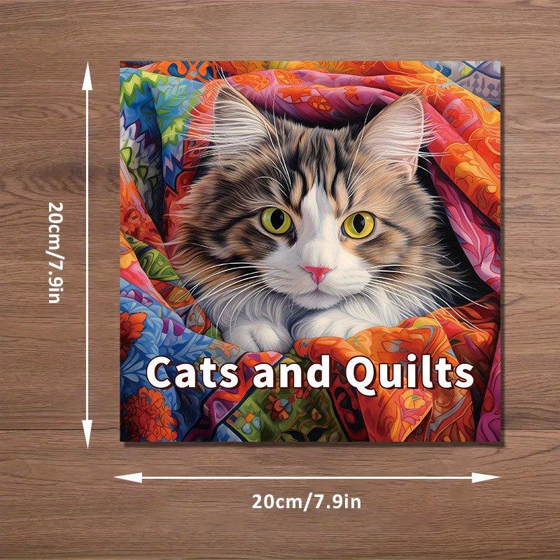 40pcs Cat and Quilt Coloring Book for Halloween, Thanksgiving, Christmas