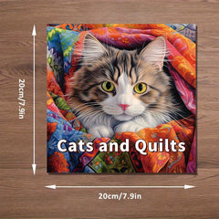 40pcs Cat and Quilt Coloring Book for Halloween, Thanksgiving, Christmas