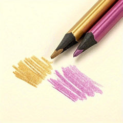 12 Metallic Pencils Art Painting Coloring Graffiti Creative DIY Journal Colored