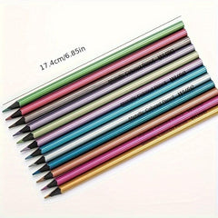 12 Metallic Pencils Art Painting Coloring Graffiti Creative DIY Journal Colored