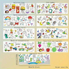 9pcs Colorful Paper Painting Tablecloth 30 0 89 99 Cm DIY Doodle Scroll Sticker