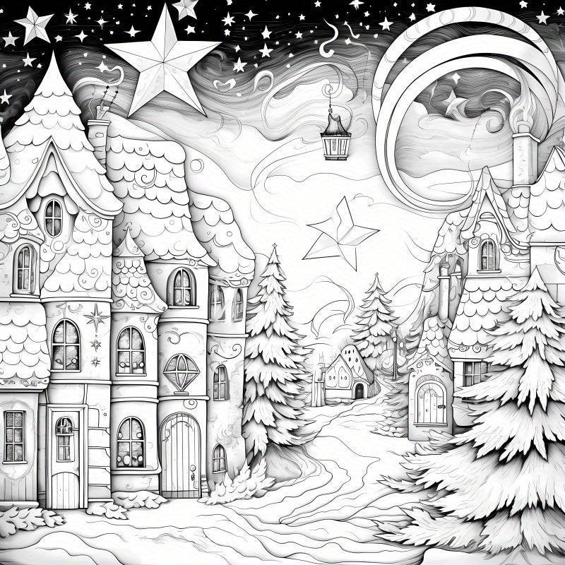 22pcs Christmas Theme Coloring Book - Halloween Thanksgiving Year