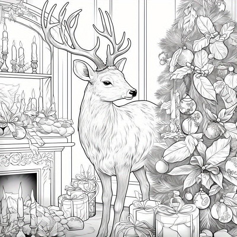 22pcs Christmas Theme Coloring Book - Halloween Thanksgiving Year