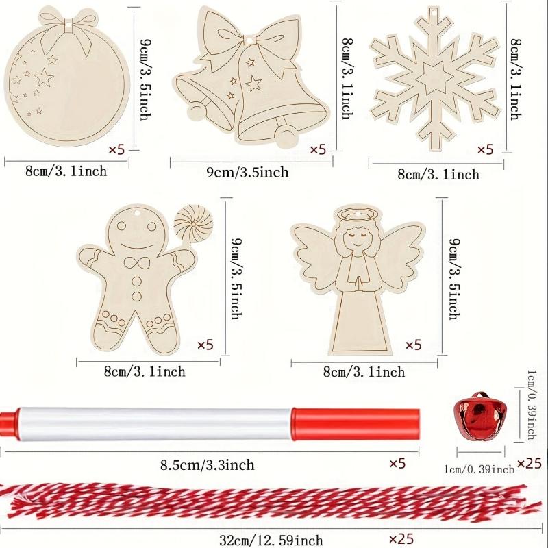 Wooden Snowflake Painting Template Handcraft Set