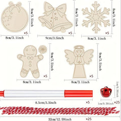 Wooden Snowflake Painting Template Handcraft Set