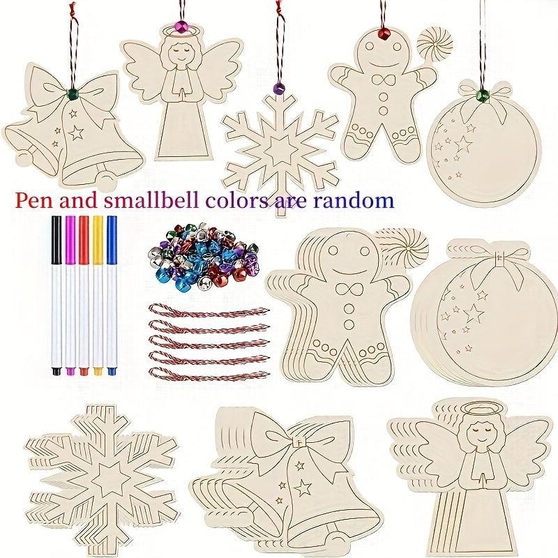 Wooden Snowflake Painting Template Handcraft Set